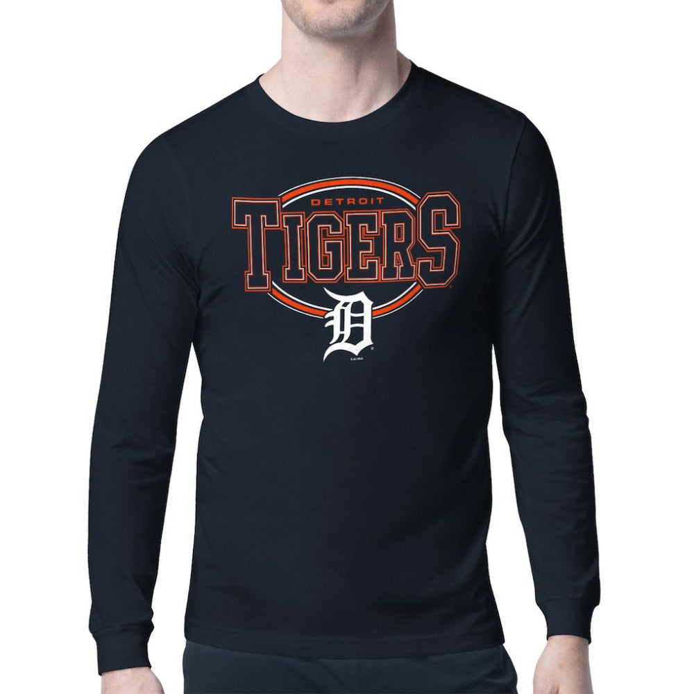 Detroit Tigers Starter Team Track Graphic Long Sleeve T-Shirt Near Me