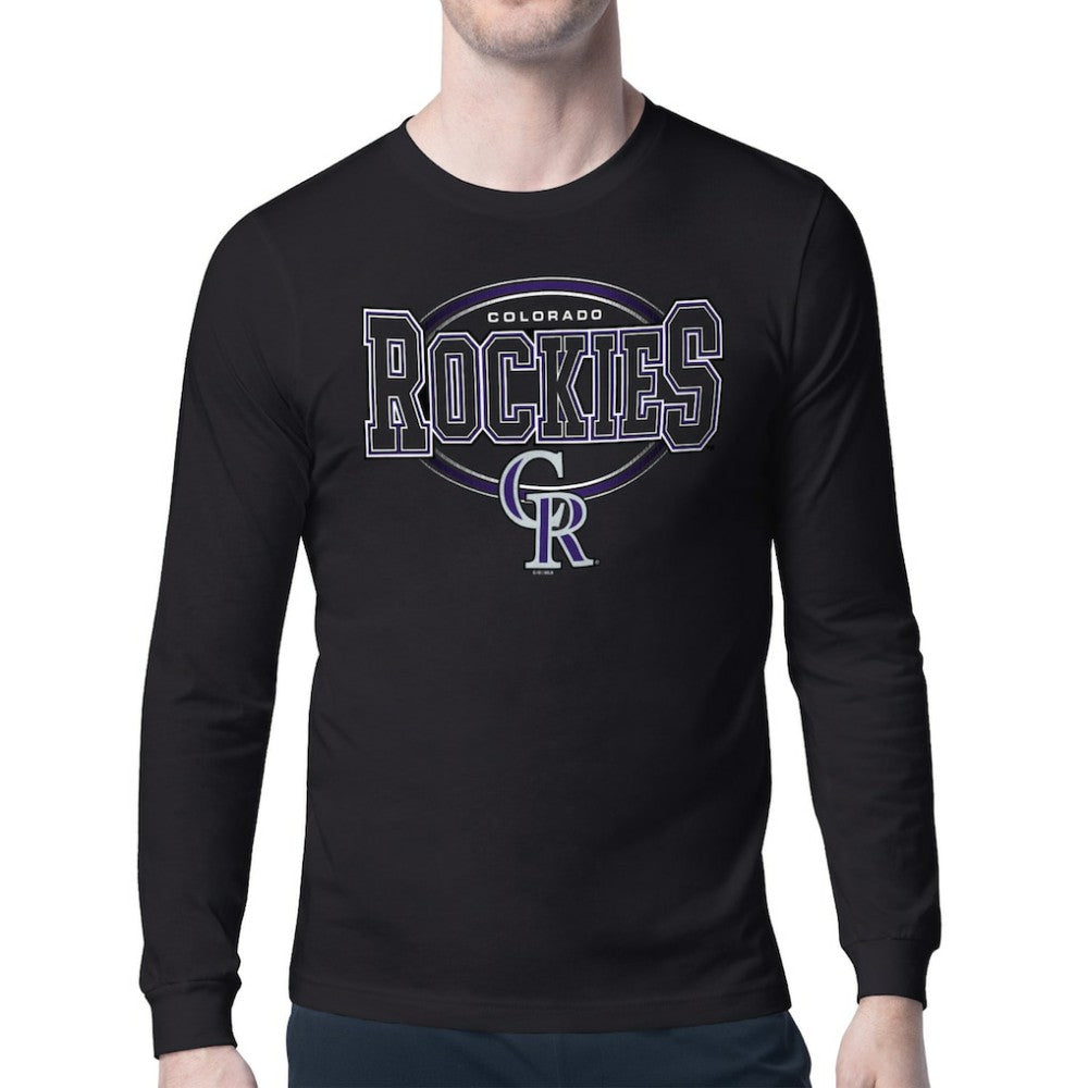 Colorado Rockies Starter Team Track Graphic Long Sleeve T-Shirt Sale