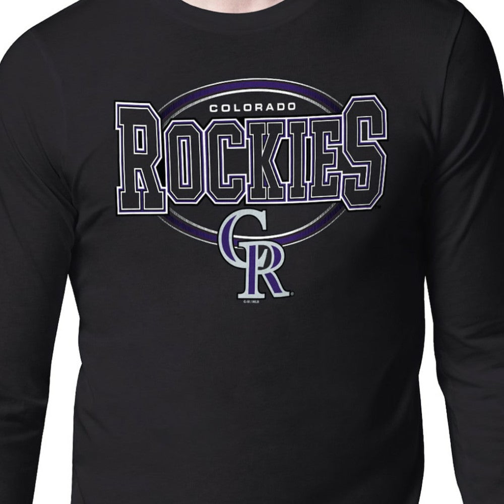 Colorado Rockies Starter Team Track Graphic Long Sleeve T-Shirt Sale