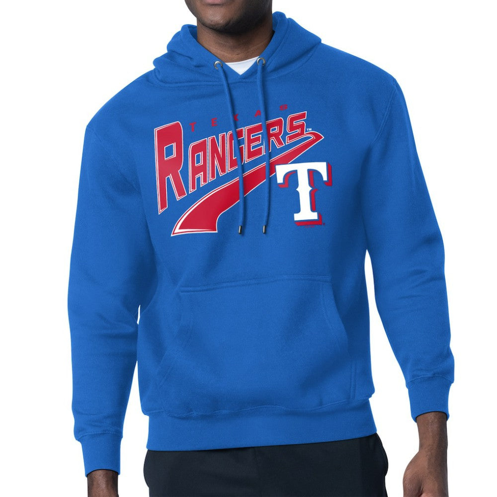 Texas Rangers Starter Modern Tailsweep Fleece Tri-Blend Pullover Hoodie Lifestyle