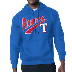 Texas Rangers Starter Modern Tailsweep Fleece Tri-Blend Pullover Hoodie Lifestyle