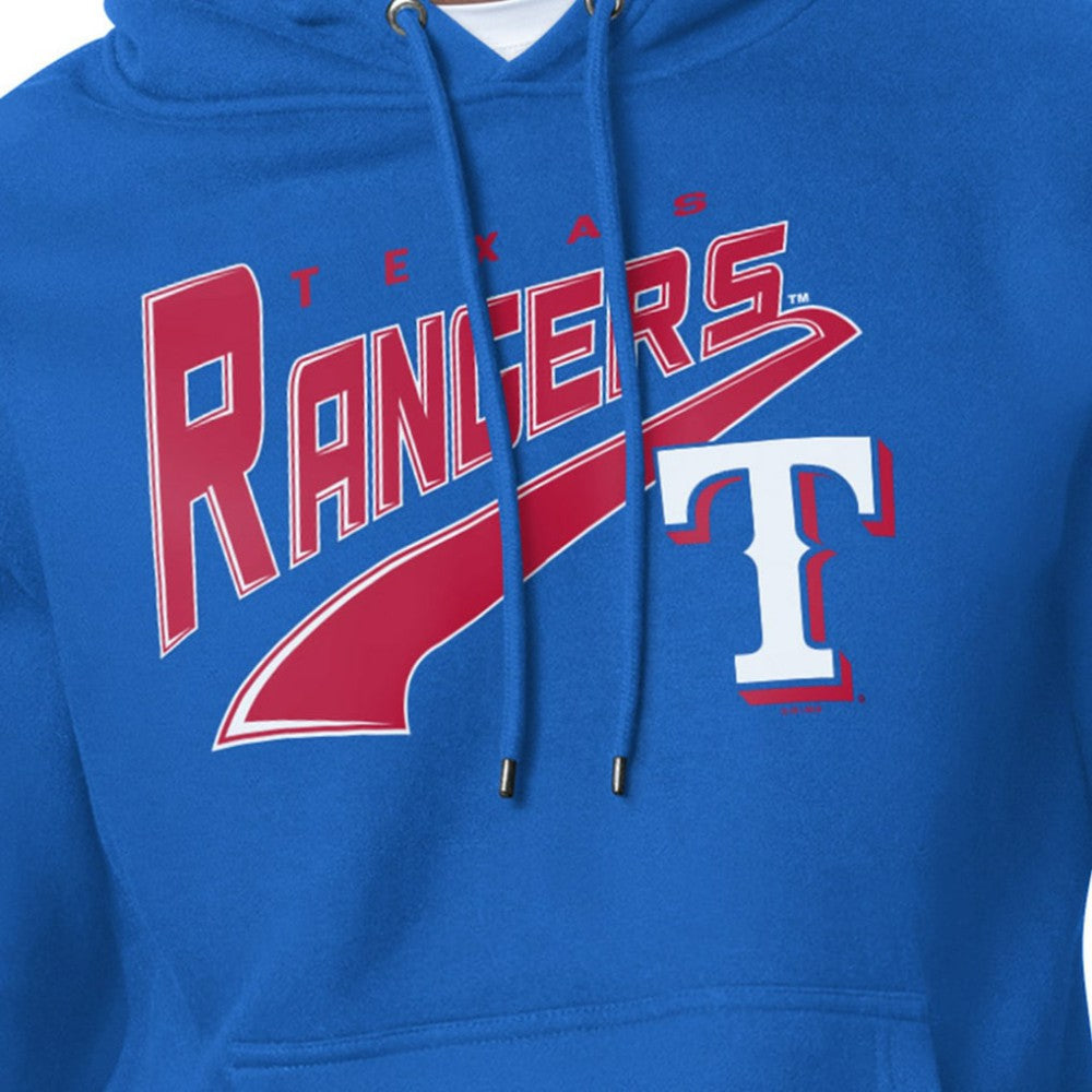 Texas Rangers Starter Modern Tailsweep Fleece Tri-Blend Pullover Hoodie Lifestyle