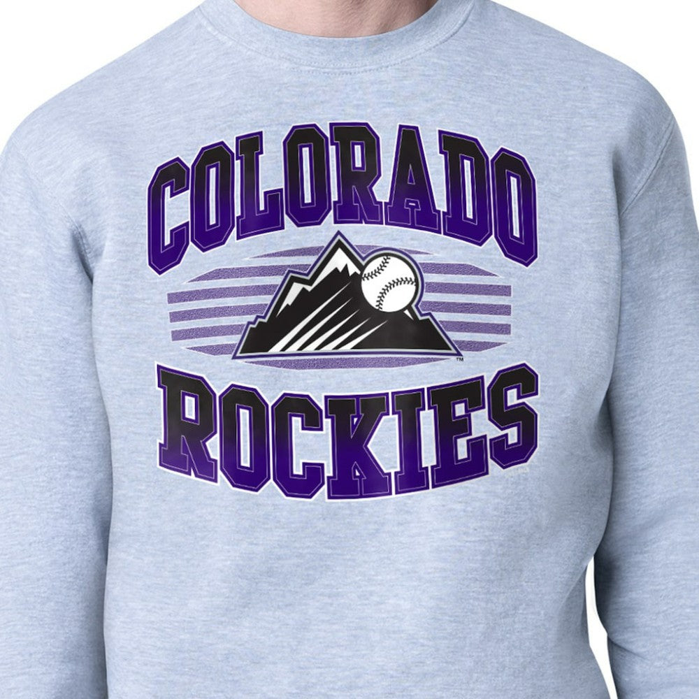 Colorado Rockies Starter Team Grit Graphic Fleece Pullover Sweatshirt Lifestyle