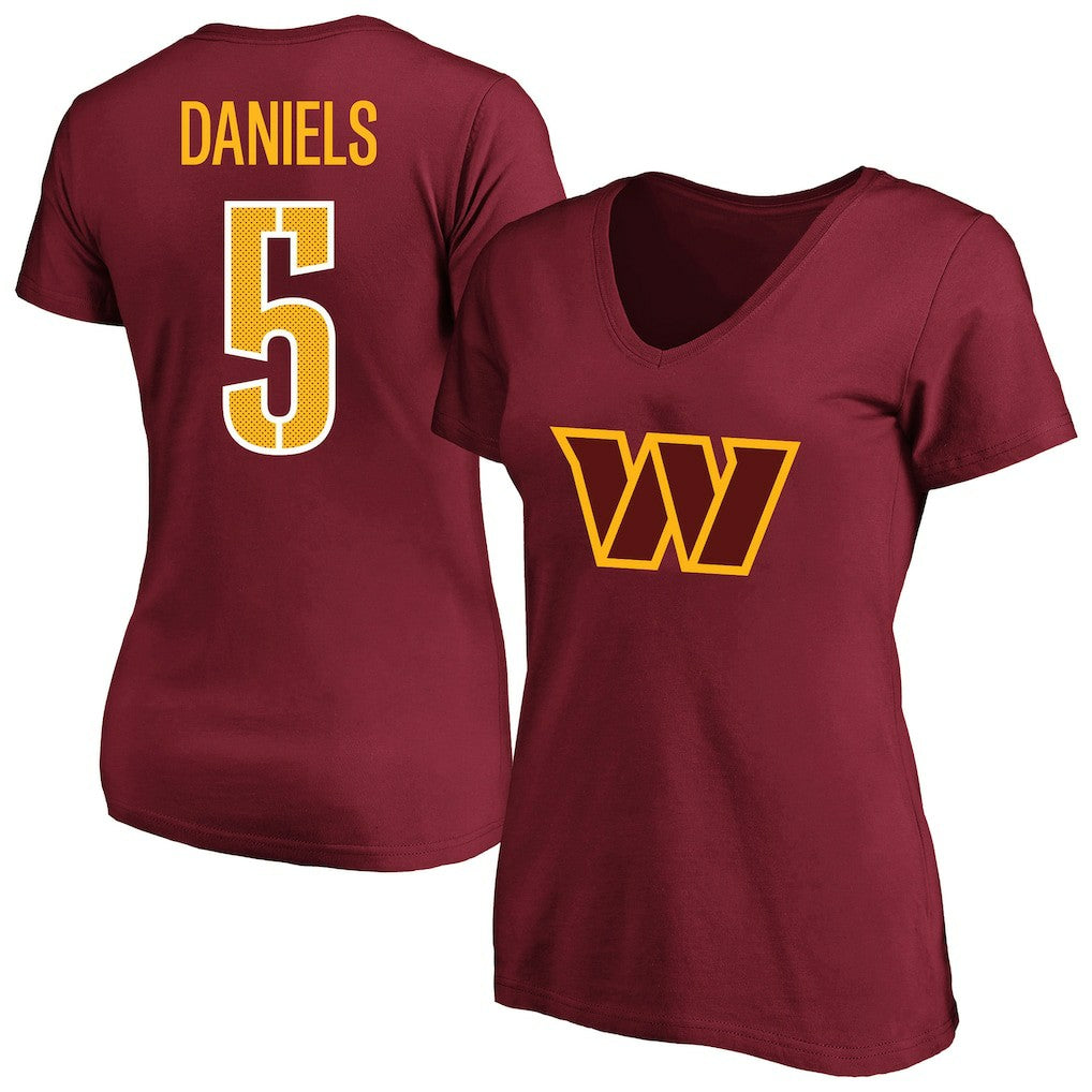 Jayden Daniels Washington Commanders Women's Plus Size Name & Number T-Shirt Burgundy - Fanatics