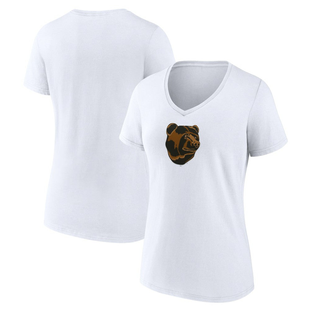Boston Bruins Women's Primary Logo V-Neck T-Shirt White