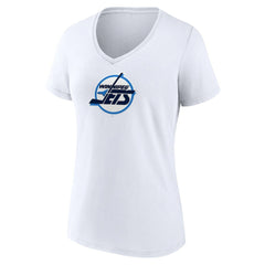 Winnipeg Jets - Women's Primary Logo V-Neck T-Shirt White