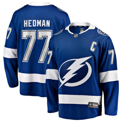 Victor Hedman Tampa Bay Lightning Fanatics Home Captain Patch Breakaway Jersey - Blue | NHL Jerseys