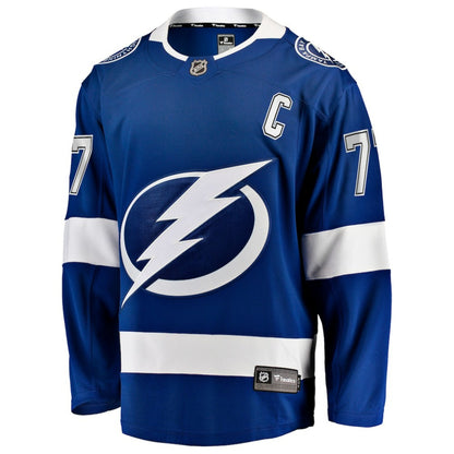 Victor Hedman Tampa Bay Lightning Fanatics Home Captain Patch Breakaway Jersey - Blue | NHL Jerseys