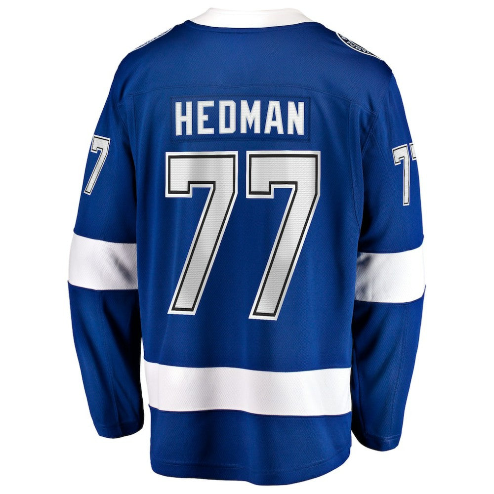 Victor Hedman Tampa Bay Lightning Fanatics Home Captain Patch Breakaway Jersey - Blue | NHL Jerseys