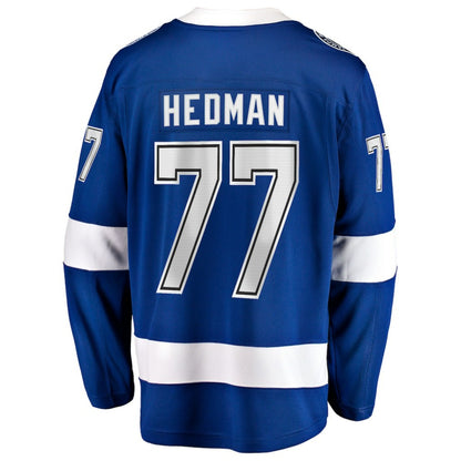 Victor Hedman Tampa Bay Lightning Fanatics Home Captain Patch Breakaway Jersey - Blue | NHL Jerseys