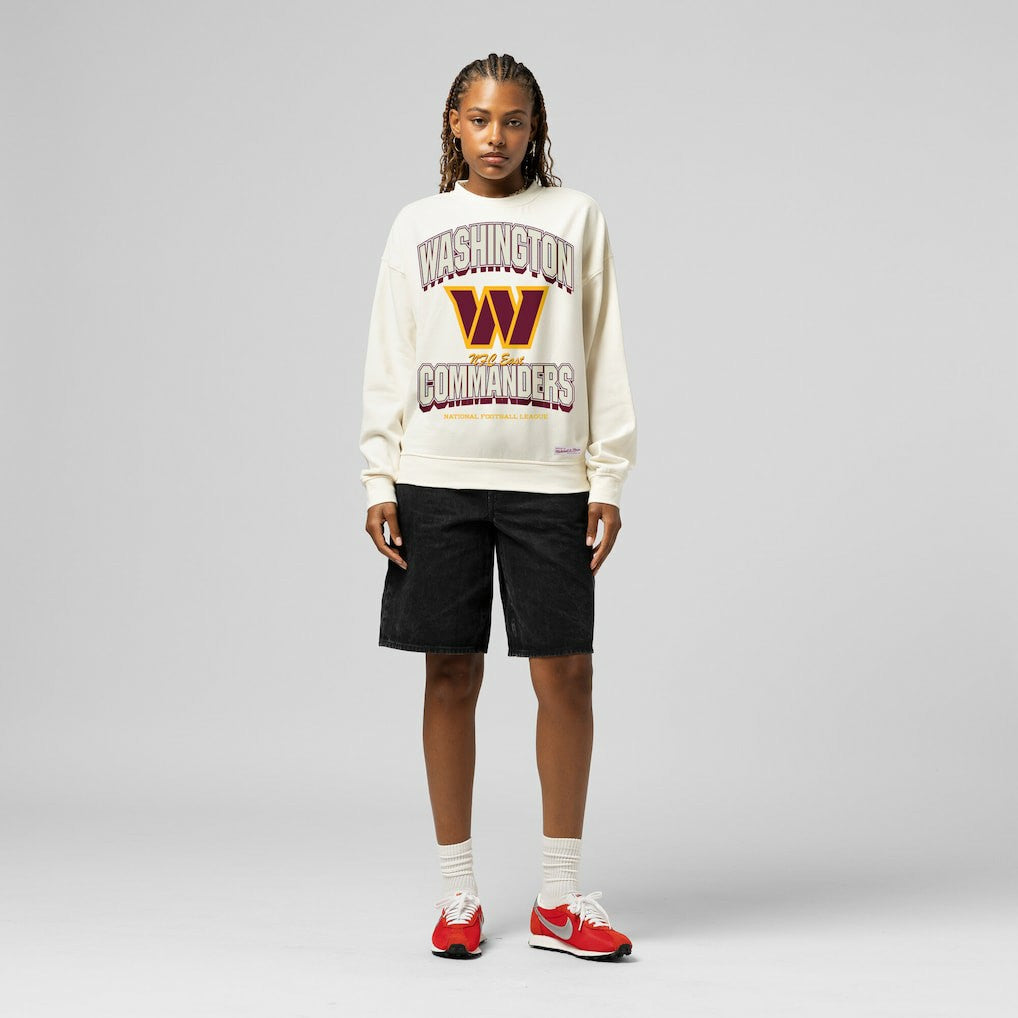 Washington Commanders Women's Tonal Arch Sweatshirt Cream - Mitchell & Ness