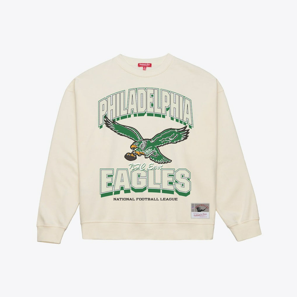 Philadelphia Eagles Women's Tonal Arch Sweatshirt Cream - Mitchell & Ness