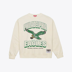 Philadelphia Eagles Women's Tonal Arch Sweatshirt Cream - Mitchell & Ness