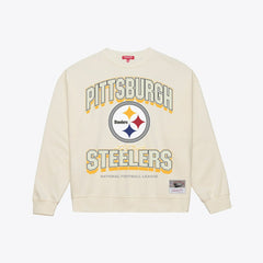 Pittsburgh Steelers Women's Tonal Arch Sweatshirt Cream - Mitchell & Ness