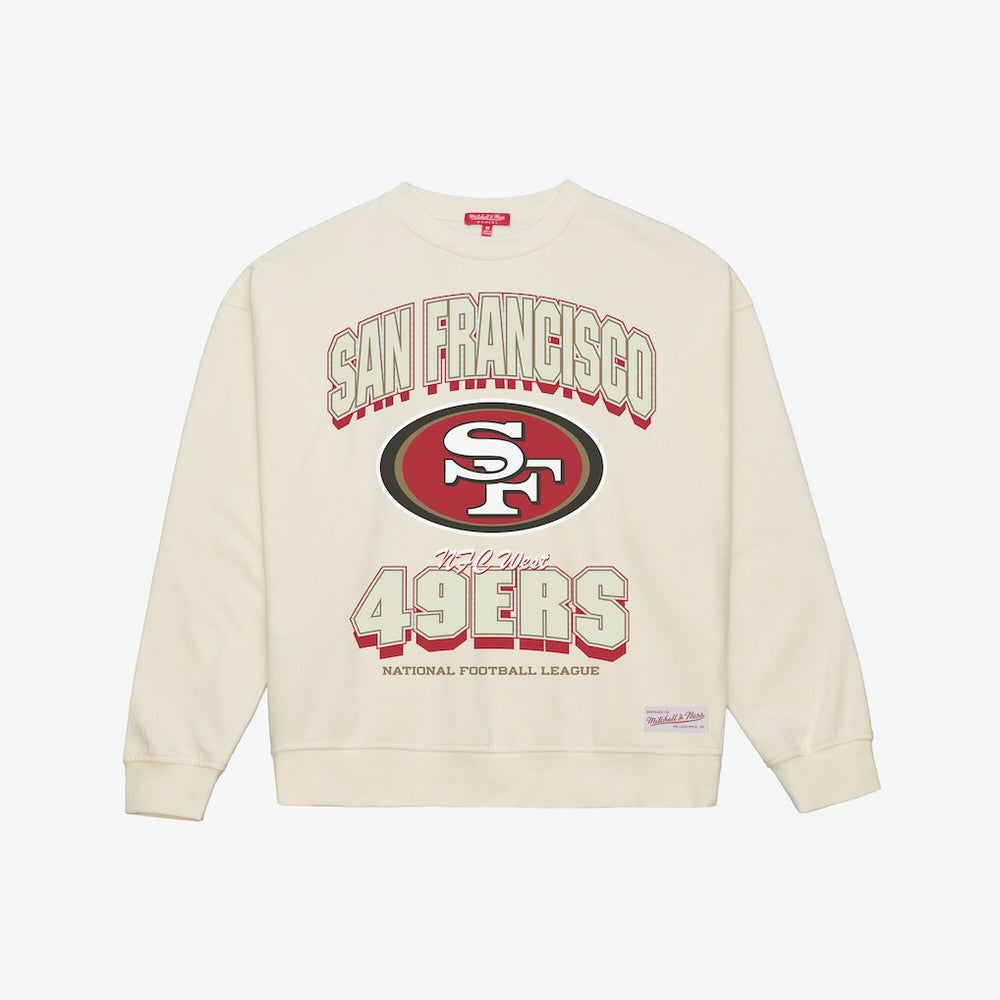 San Francisco 49ers Women's Tonal Arch Sweatshirt Cream - Mitchell & Ness
