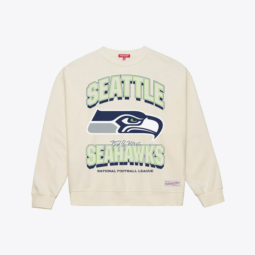 Seattle Seahawks Women's Tonal Arch Sweatshirt Cream - Mitchell & Ness