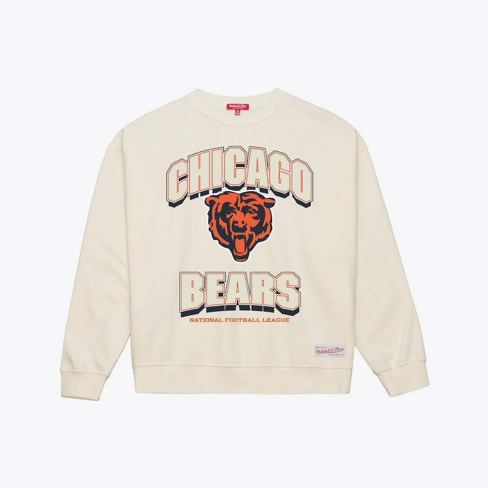 Chicago Bears Women's Tonal Arch Sweatshirt Cream - Mitchell & Ness