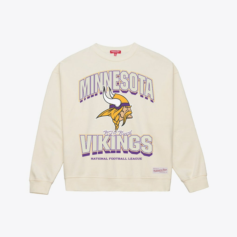 Minnesota Vikings Women's Tonal Arch Sweatshirt Cream - Mitchell & Ness