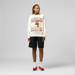 Cleveland Browns Women's Tonal Arch Sweatshirt Cream - Mitchell & Ness