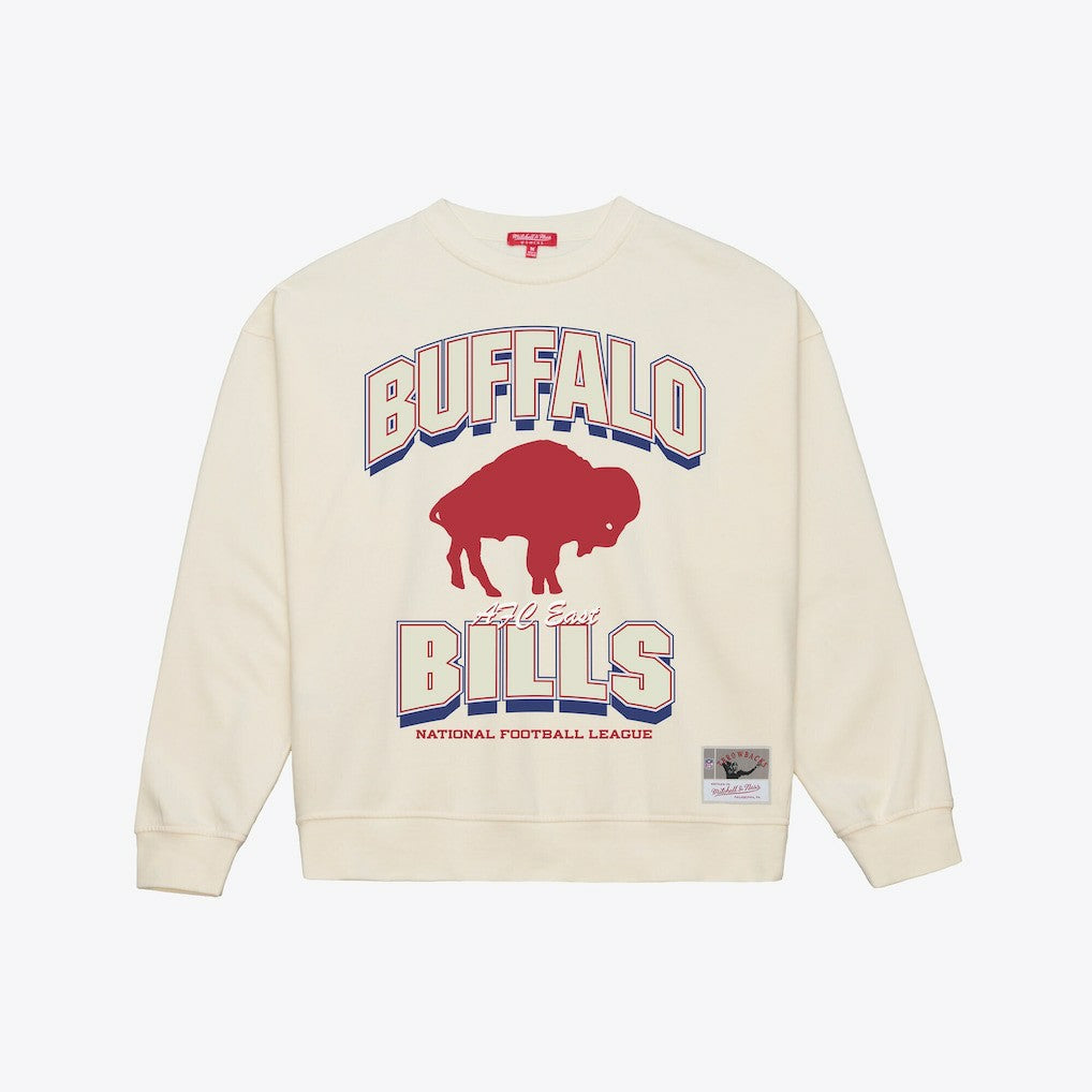 Buffalo Bills Women's Tonal Arch Sweatshirt Cream - Mitchell & Ness