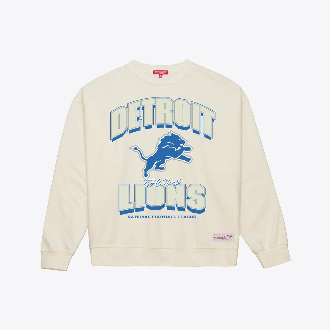 Detroit Lions Women's Tonal Arch Sweatshirt Cream - Mitchell & Ness