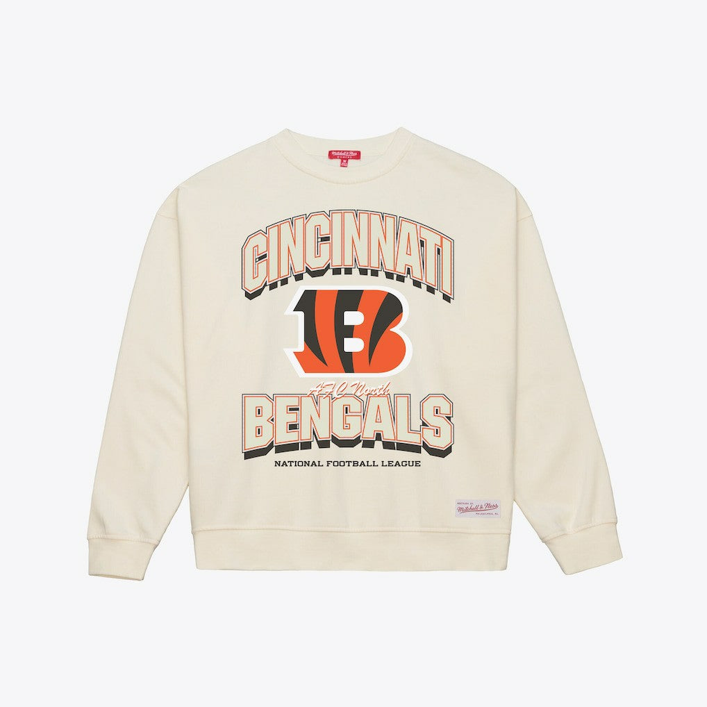Cincinnati Bengals Women's Tonal Arch Sweatshirt Cream - Mitchell & Ness