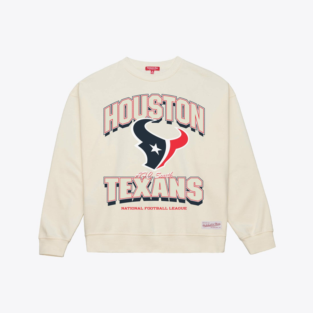 Houston Texans Women's Tonal Arch Sweatshirt Cream - Mitchell & Ness