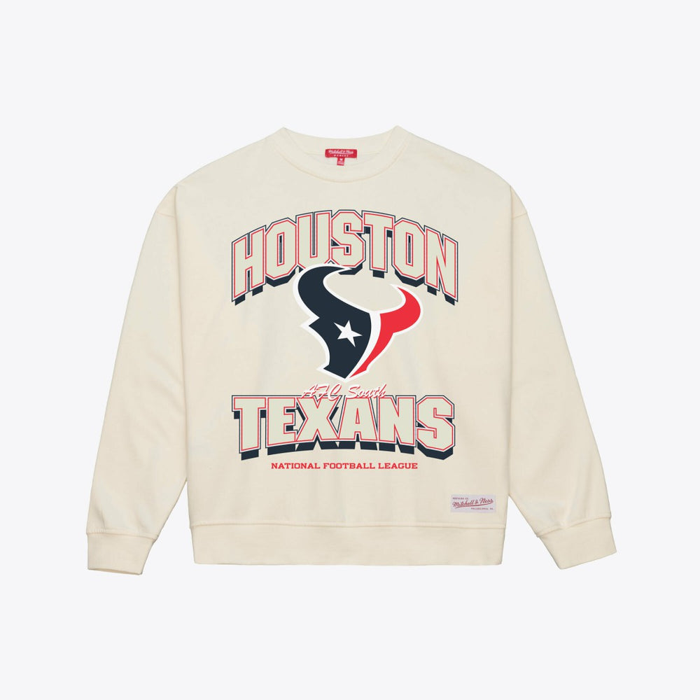 Houston Texans Women's Tonal Arch Sweatshirt Cream - Mitchell & Ness
