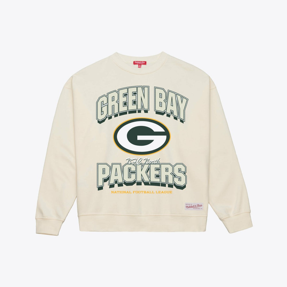 Green Bay Packers Women's Tonal Arch Sweatshirt Cream - Mitchell & Ness