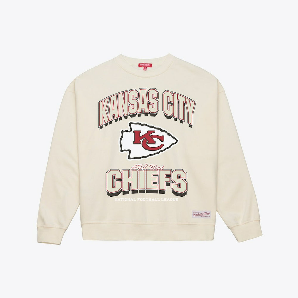 Kansas City Chiefs Women's Tonal Arch Sweatshirt Cream - Mitchell & Ness