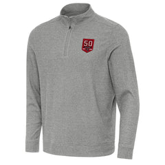 Tampa Bay Buccaneers Antigua 50th Season Subtle Quarter-Zip Sweatshirt Heather Black - NFL