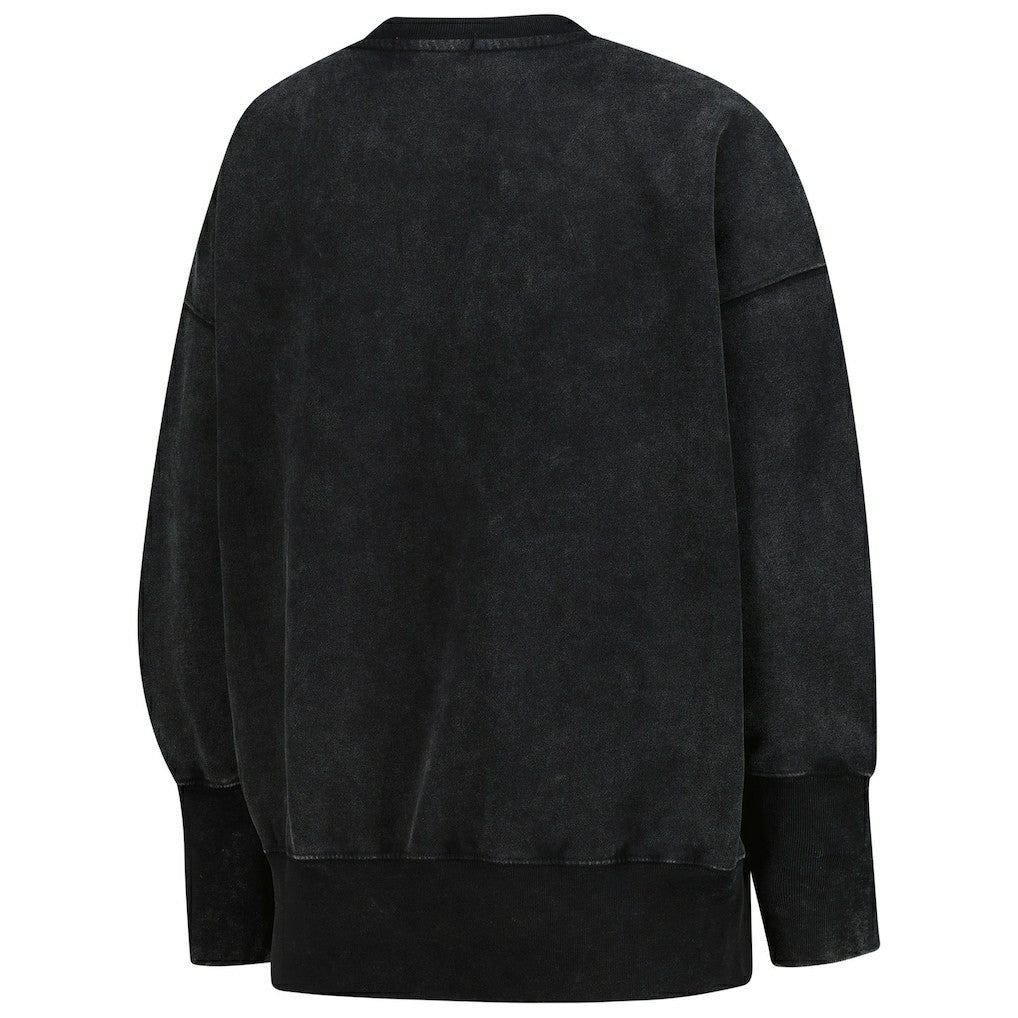 Dallas Cowboys Women's Delineate Mineral Wash Crewneck Sweatshirt Black - Mitchell & Ness