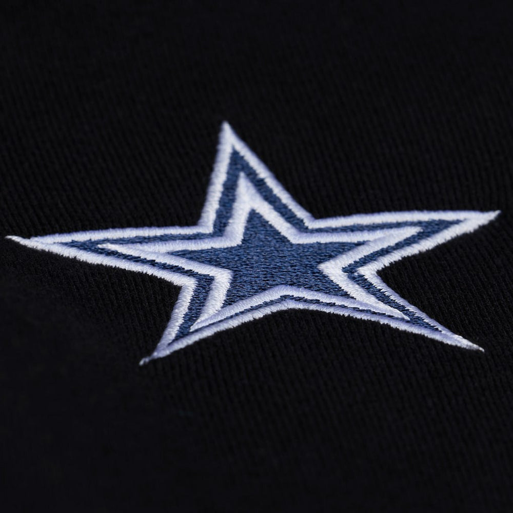 Dallas Cowboys Women's Cropped Long Sleeve Rugby Polo Black - Mitchell & Ness