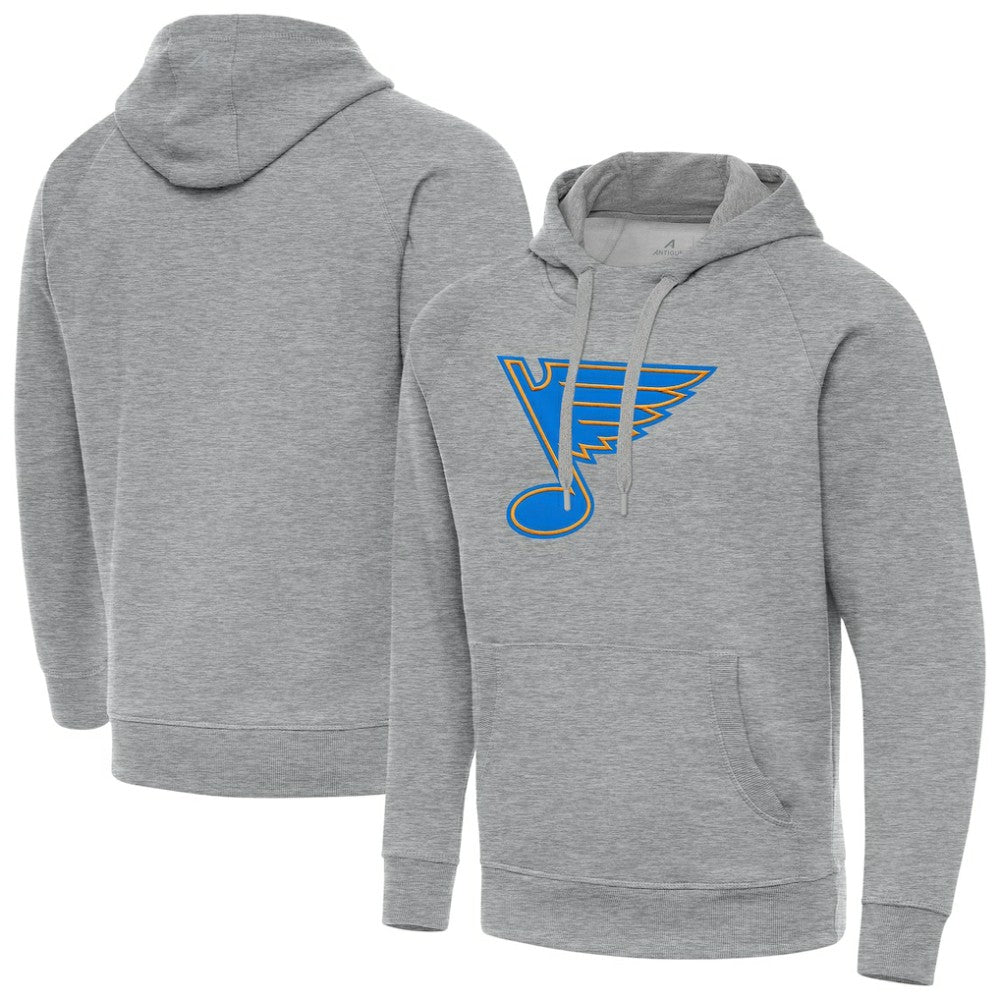 St. Louis Blues - Antigua Victory Pullover Hoodie Heather Gray