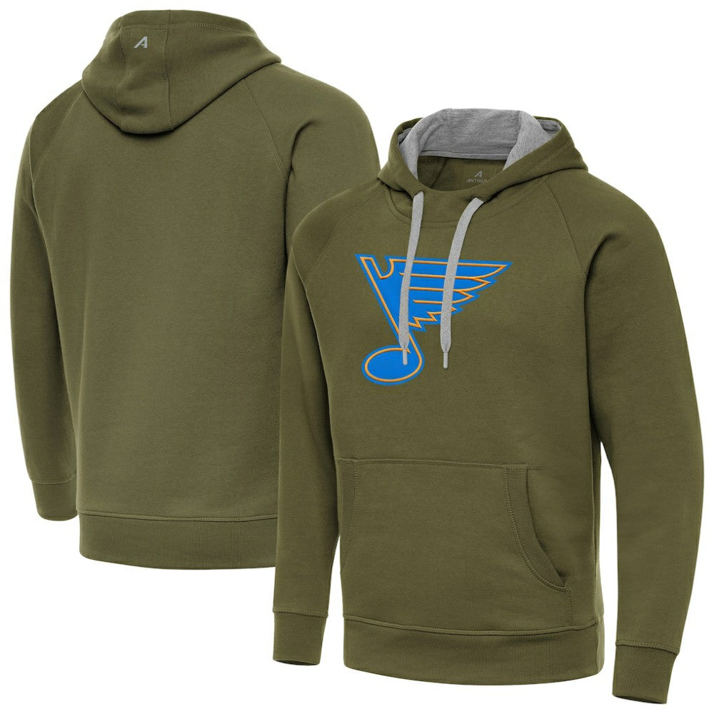 St. Louis Blues - Antigua Victory Pullover Hoodie Olive