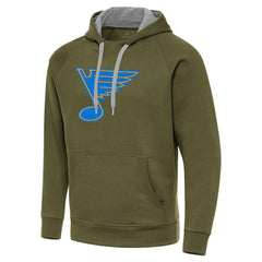 St. Louis Blues - Antigua Victory Pullover Hoodie Olive