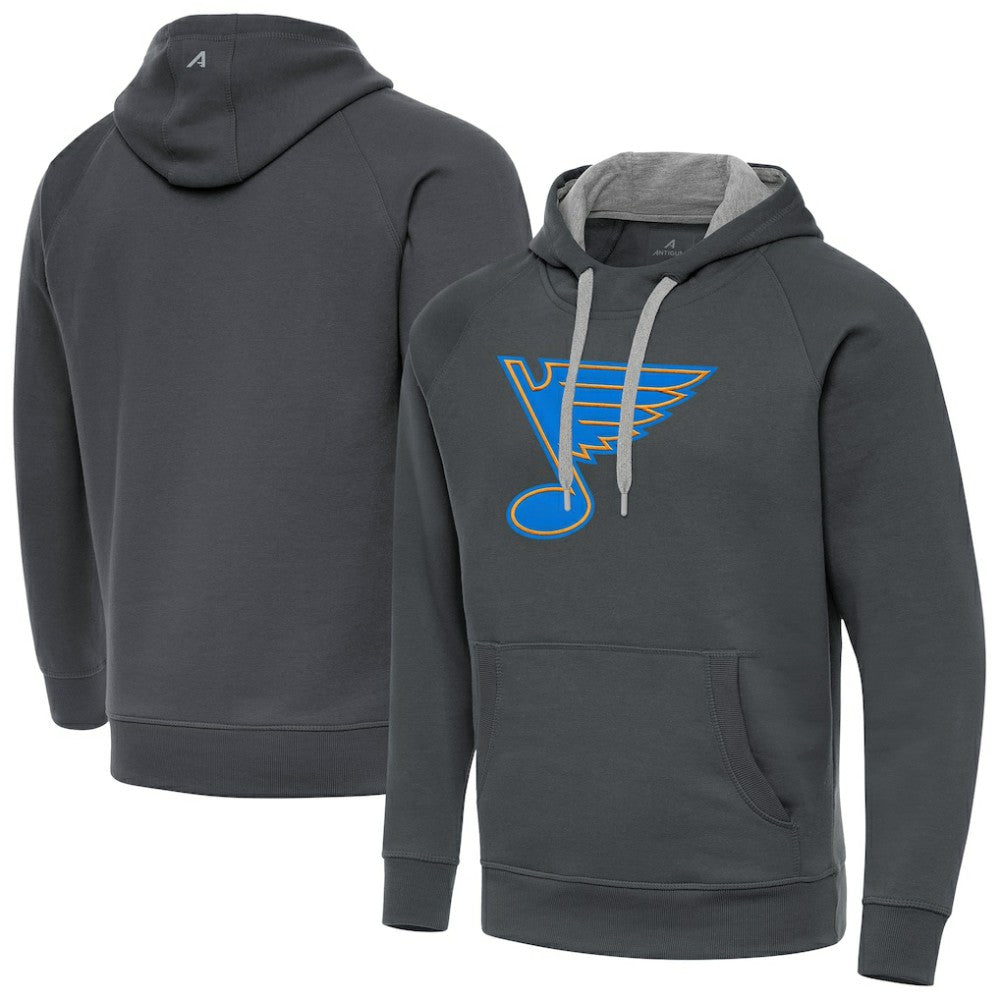 St. Louis Blues - Antigua Victory Pullover Hoodie Charcoal