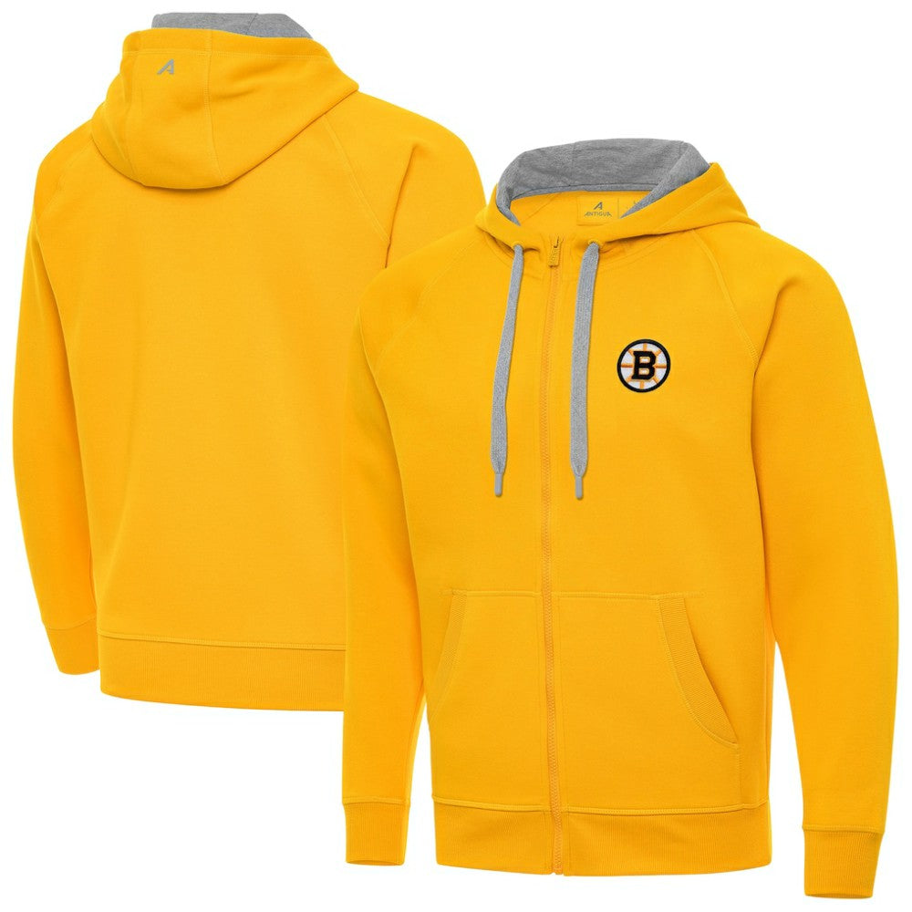 Boston Bruins Antigua Victory Full-Zip Hoodie Gold