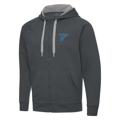 St. Louis Blues - Antigua Victory Full-Zip Hoodie Charcoal