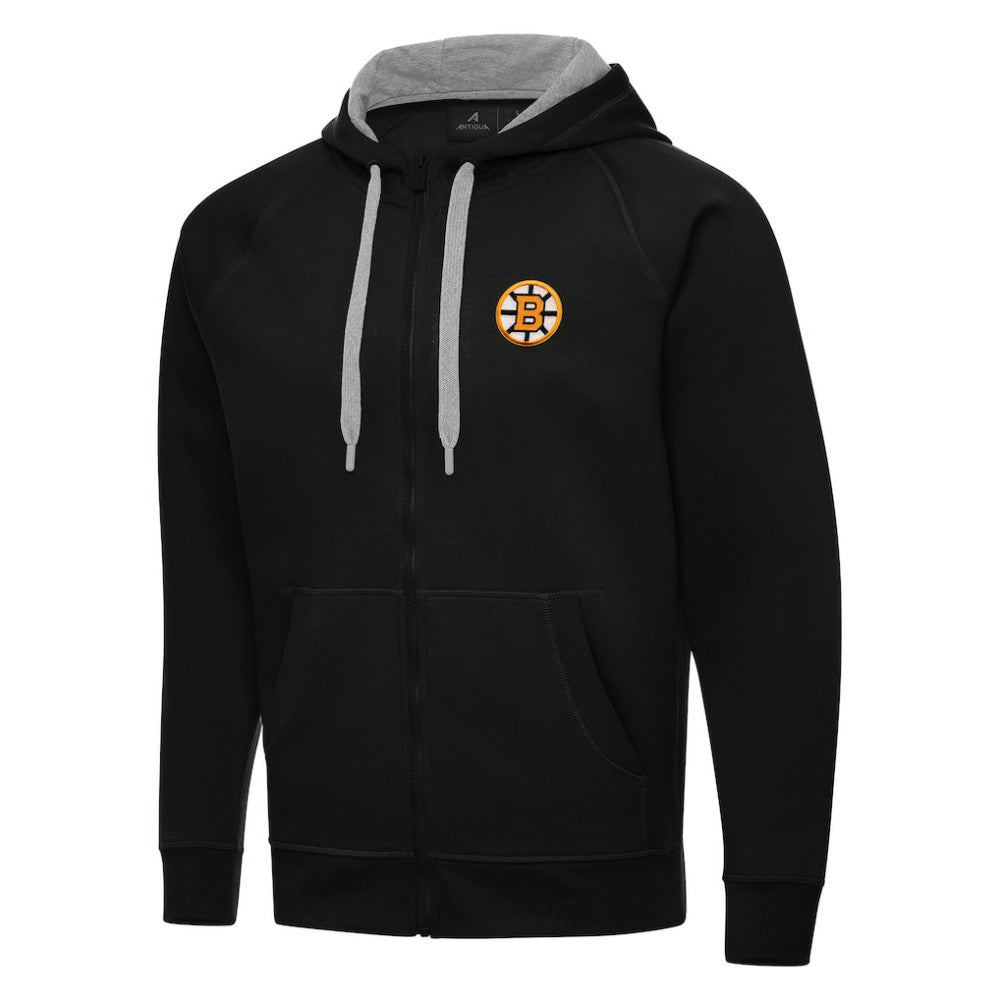 Boston Bruins Antigua Victory Full-Zip Hoodie Black