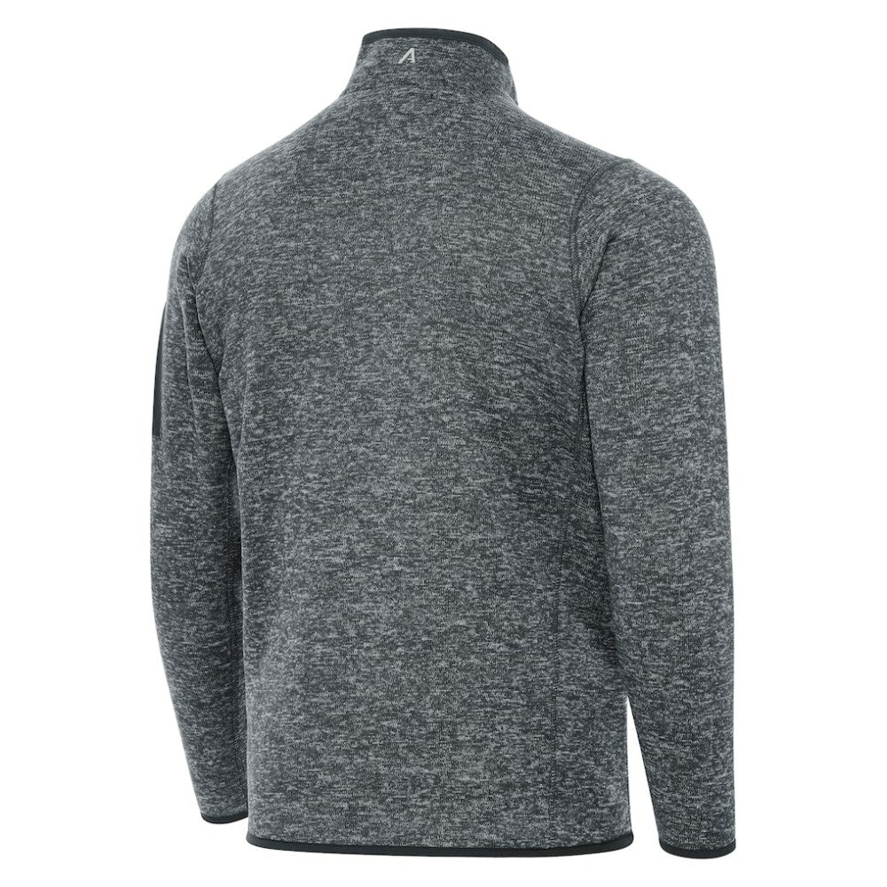Boston Bruins Antigua Fortune Quarter-Zip Pullover Jacket Heather Black