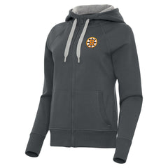 Boston Bruins Antigua Women's Victory Full-Zip Hoodie Charcoal