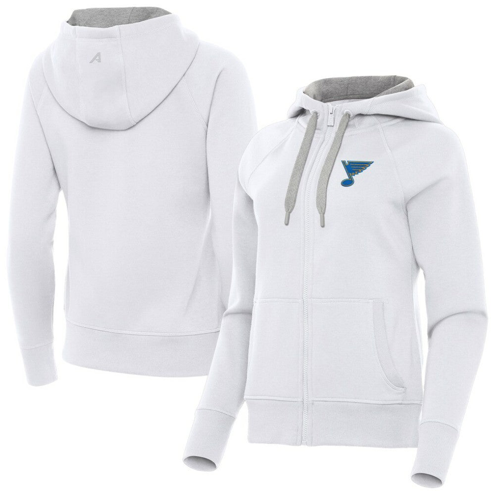 St. Louis Blues - Antigua Women's Victory Full-Zip Hoodie White