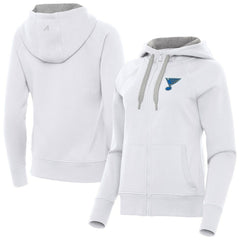 St. Louis Blues - Antigua Women's Victory Full-Zip Hoodie White