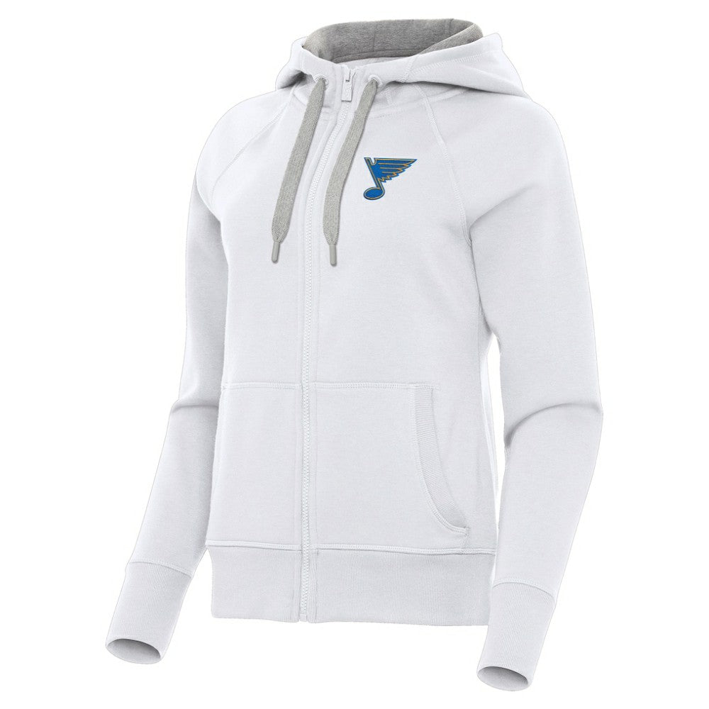 St. Louis Blues - Antigua Women's Victory Full-Zip Hoodie White
