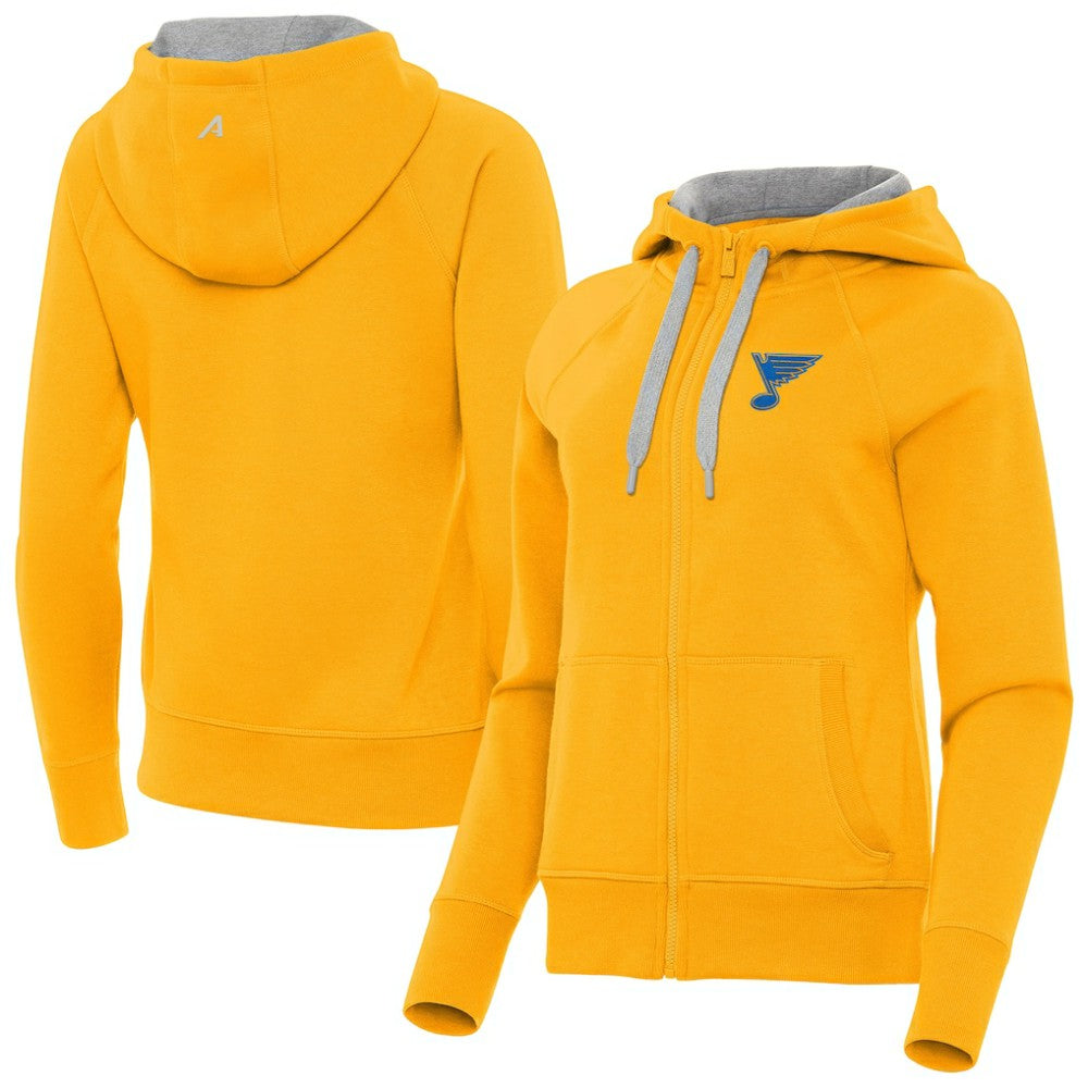 St. Louis Blues - Antigua Women's Victory Full-Zip Hoodie Gold