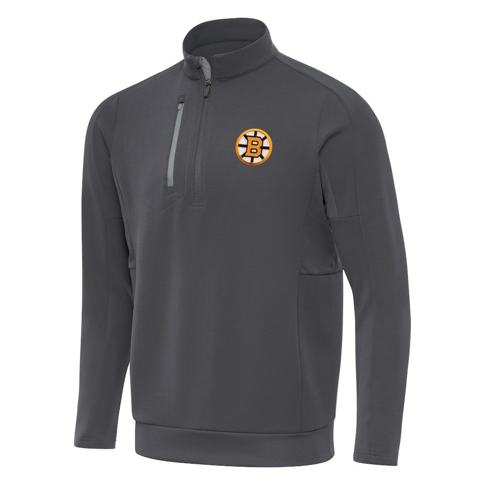 Boston Bruins Antigua Generation Quarter-Zip Pullover Top Pewter