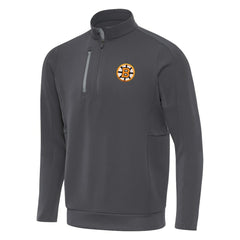 Boston Bruins Antigua Generation Quarter-Zip Pullover Top Pewter