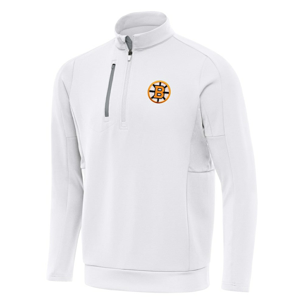 Boston Bruins Antigua Generation Quarter-Zip Pullover Top White