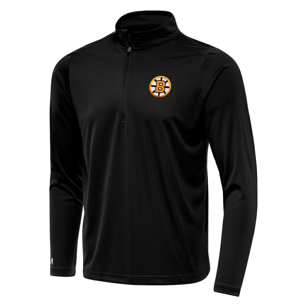 Boston Bruins Antigua Tribute Lightweight Quarter-Zip Pullover Black